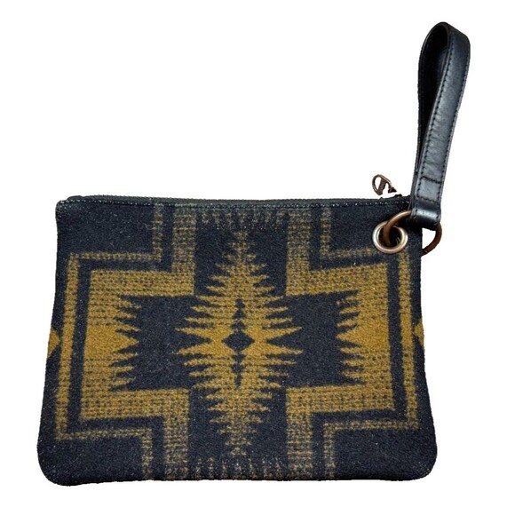 Pendleton Woolen Mills Clutch Grommet Zippered Bag Wristlet Aztec - Picture 2 of 5